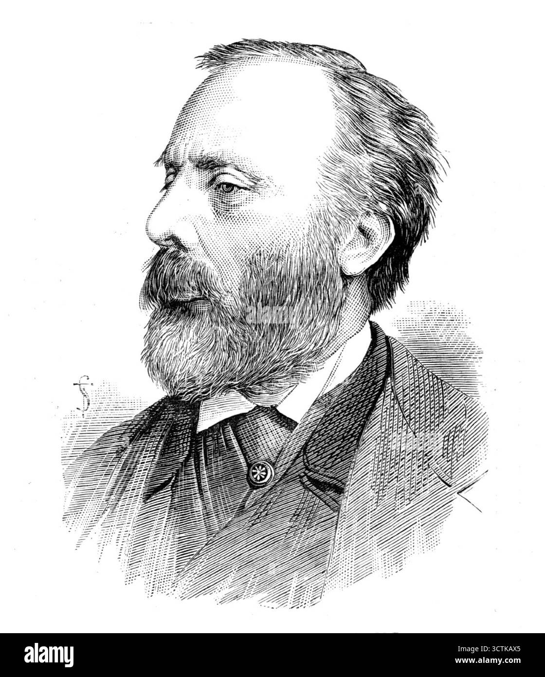 Sir Andrew Clark, Bart., M.D., 1883. Gravur nach einer Fotografie von Alexander Bassano von einem der bedeutendsten praktizierenden Ärzte in diesem Land... an der Medizinischen Fakultät von Edinburgh gewann er die erstklassigen Medaillen und höchsten Auszeichnungen für Anatomie, Physiologie, Chemie, Botanik, Materia medica, Chirurgie, Pathologie und Praxis der Physik. Er assistierte Dr. Hughes Bennett in der Pathologischen Abteilung des Edinburgh Royal Infirmary...nachdem er 1854 seinen M.D. an der University of Aberdeen erworben hatte, begann er in London zu praktizieren; zuvor hatte er vier Jahre lang jedoch einen M.D.-Abschluss Stockfoto