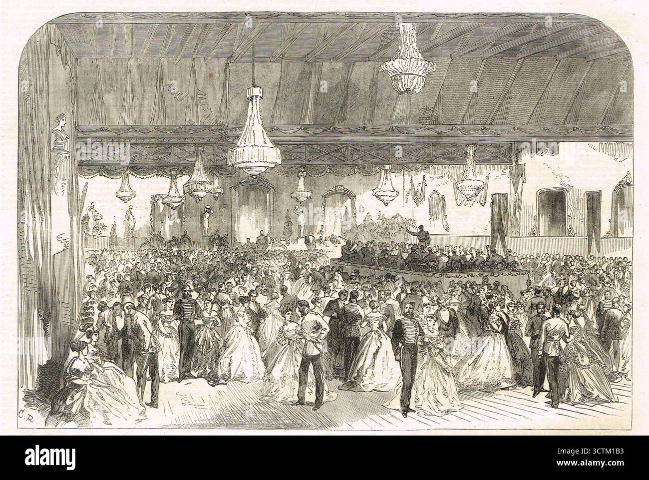 Ball von der Honourable Artillery Company im Armoury, Finsbury, London, 1867 Stockfoto