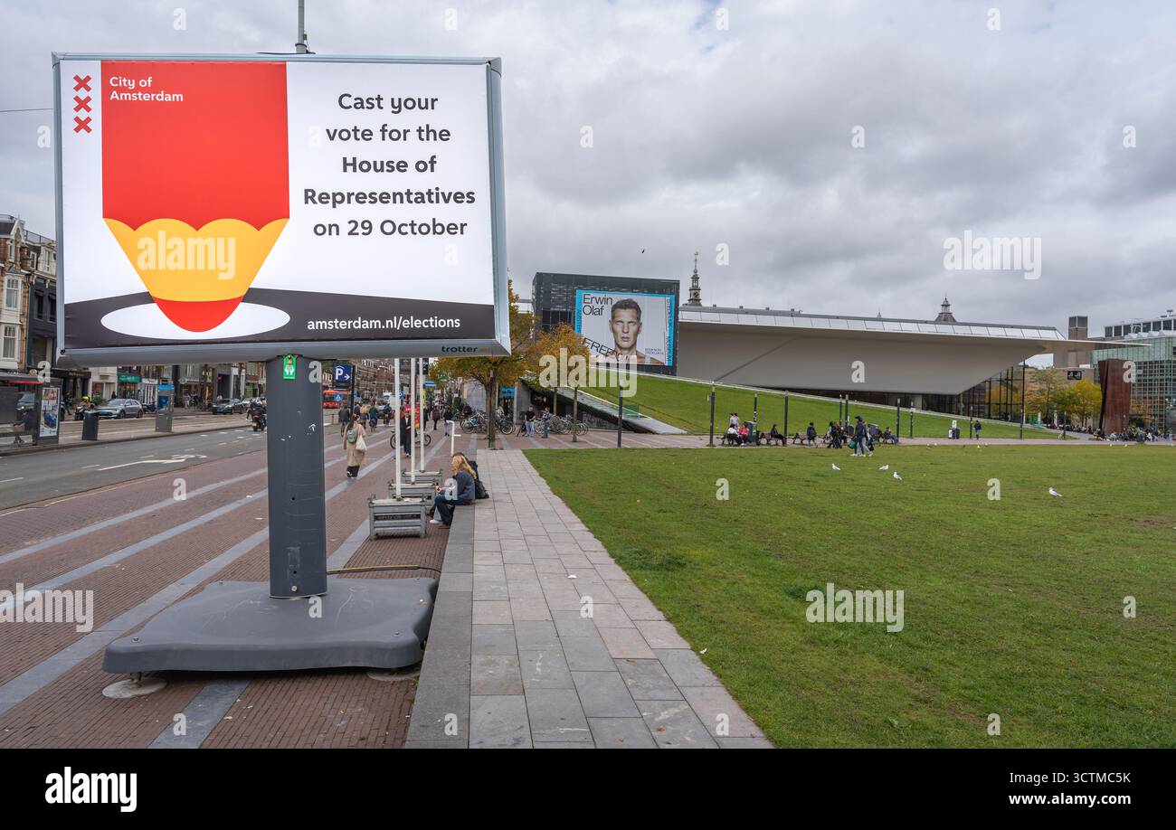 Amsterdam, Niederlande, 07.10.2025, Informationsausschuss für die bevorstehenden niederländischen Parlamentswahlen zum Repräsentantenhaus, die am 29. Oktober abgehalten werden Stockfoto