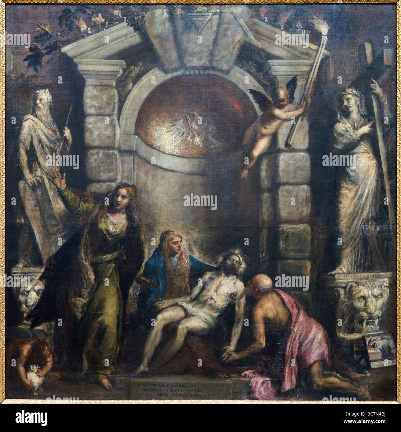 TIZIANO VECELLIO (Pieve di Cadore, 1488/1490 circa - Venedig, 1576), Pietà, Frömmigkeit, 1575-1576, Gallerie dell'Accademia, Galleria dell'Accademia, Campo della Carita, Dorsoduro, Venedig, Venezia, Veneto, Italien. Stockfoto