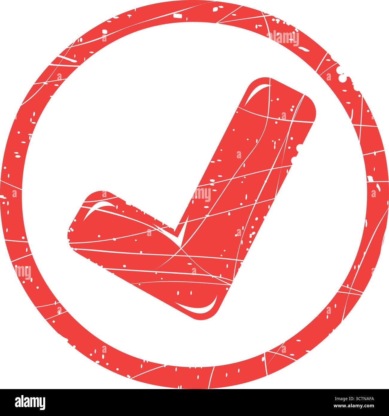 Vektorabbildung rotes Gummistempel-Häkchen-Symbol Stock Vektor