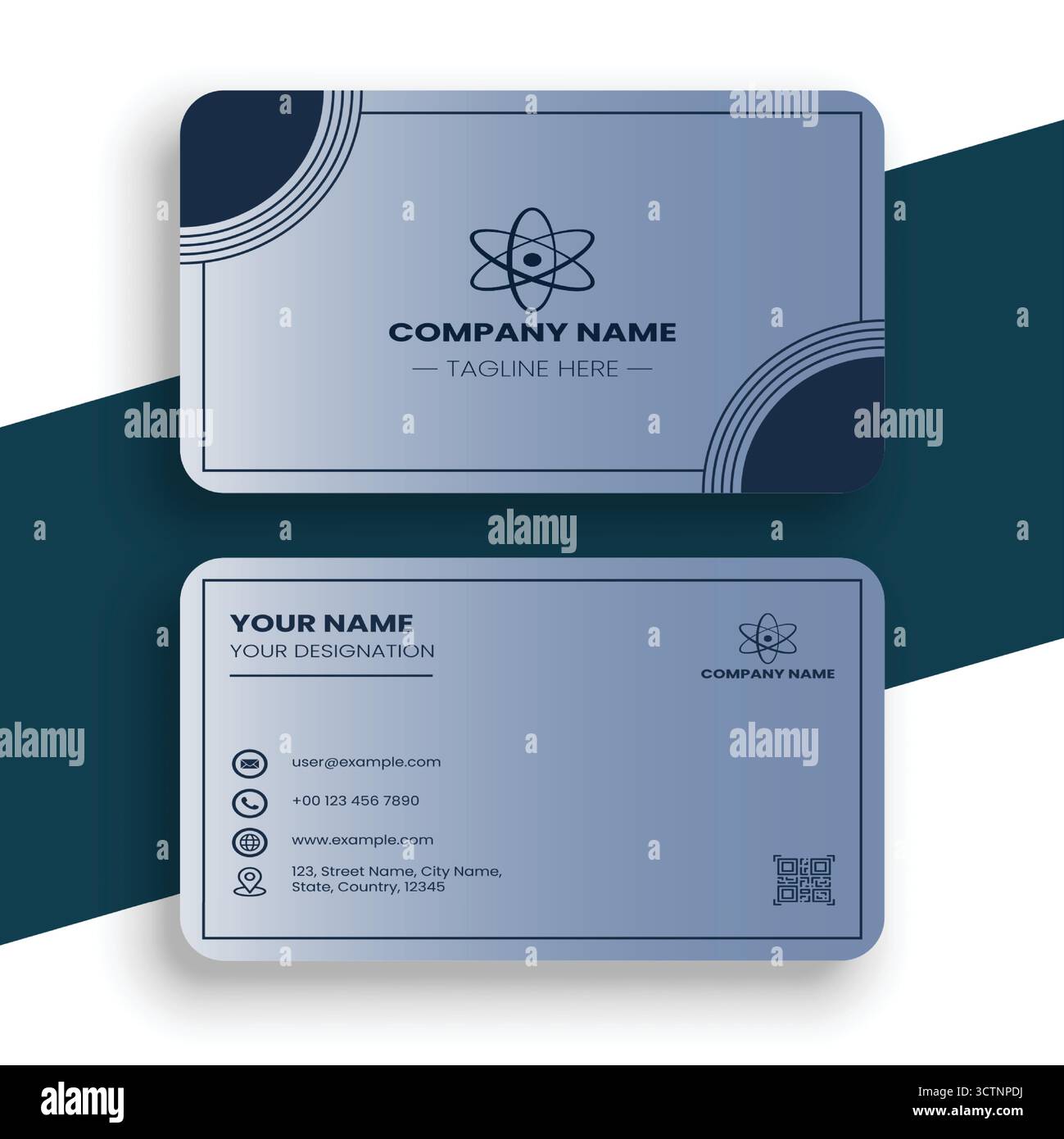 Design-Vorlage Für Moderne Geschäftskarten In Blau Stock Vektor