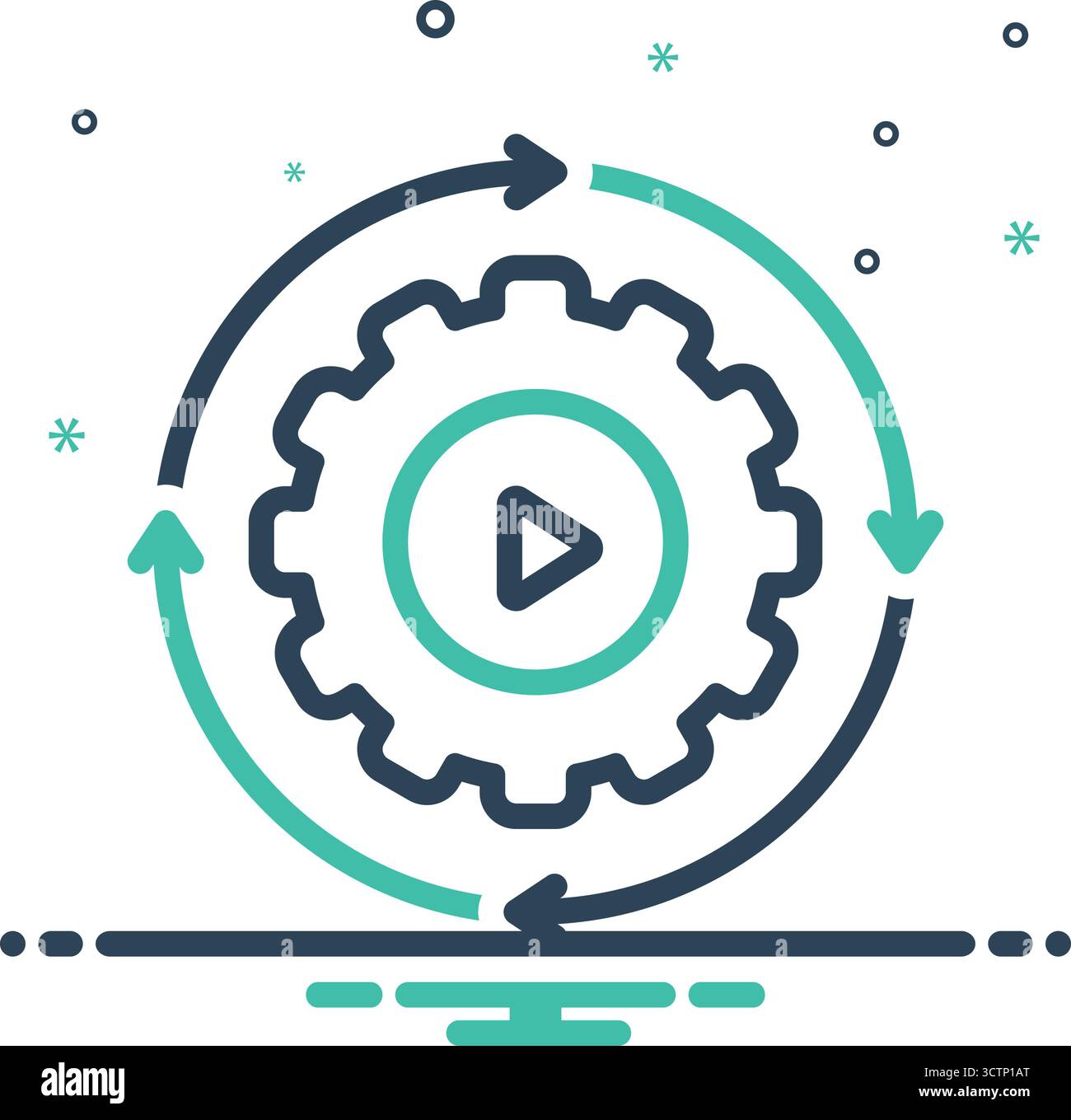 Symbol für Prozessautomatisierung, Prozess Stock Vektor