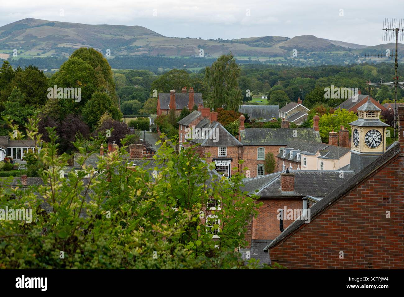Montgomery-Stadt im Land der ländlichen Powys nahe der Grenze zu Wales england Stockfoto