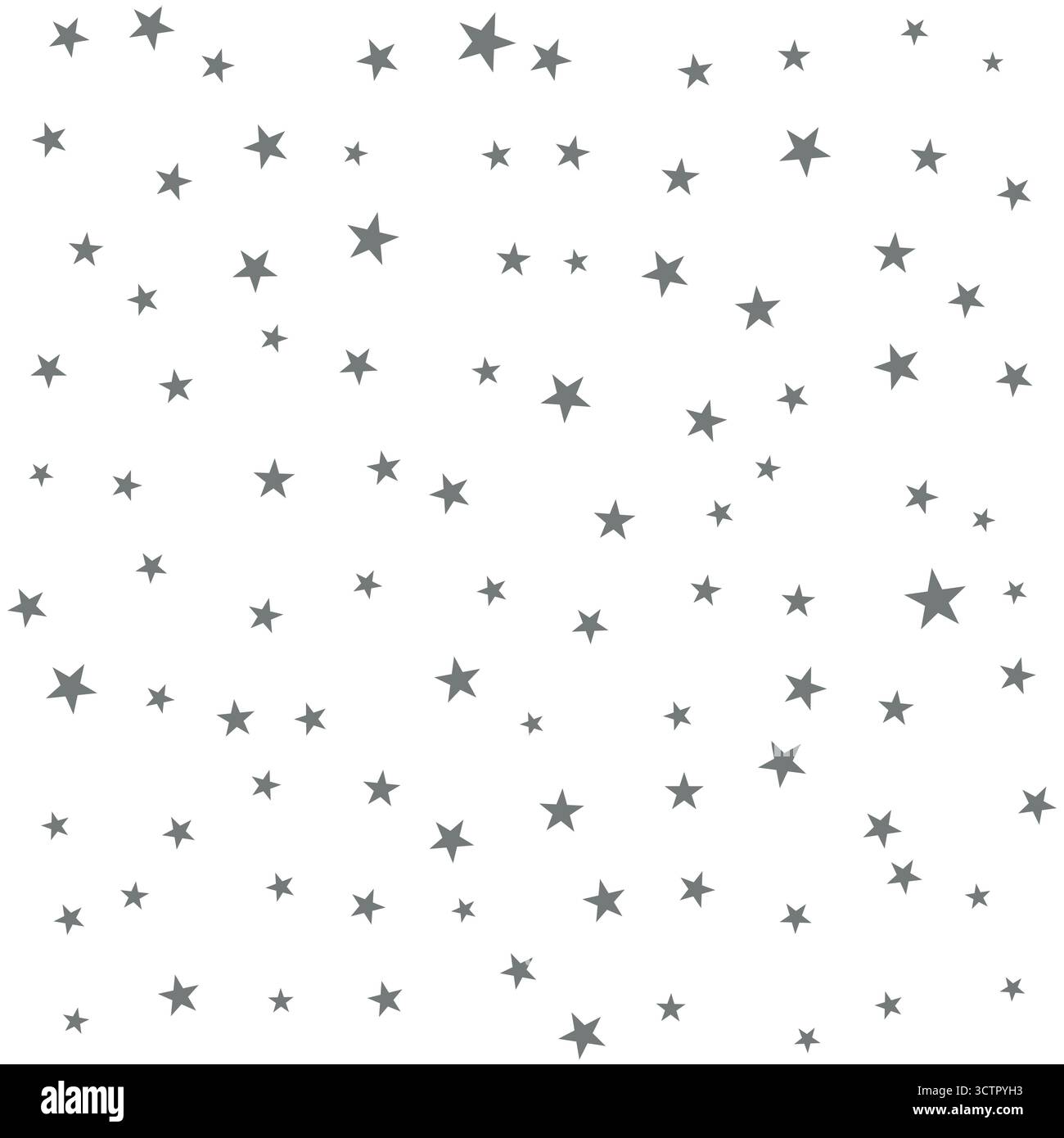 Nachthimmel-Muster, Schwarz-weiß-Illustration von Sternen auf weiß, nahtlose wiederholbare Textur Stock Vektor
