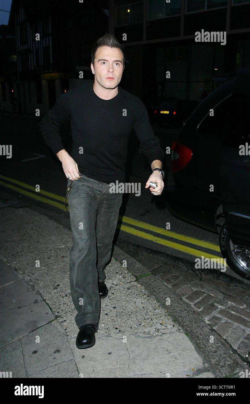 Shane aus Westlife, vor dem MTV TRL Studio in Camden, London, am 20.11/03 Stockfoto
