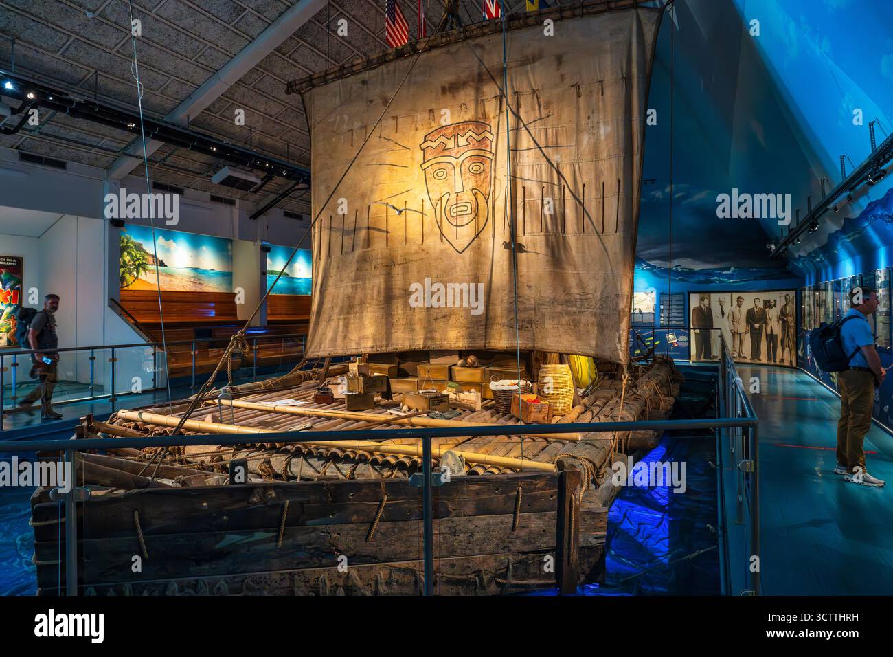Thor Heyerdahls Balsa-Holzfloß Kon-Tiki im Kon-Tiki Museum auf der Halbinsel Bygdøy im Inneren Oslofjord, Oslo, Norwegen, Nordeuropa Stockfoto Thor Heyerdahls Balsa-Holzfloß Kon-Tiki im Kon-Tiki Museum auf der Halbinsel Bygdøy im Inneren Oslofjord, Oslo, Norwegen, Nordeuropa Stockfoto