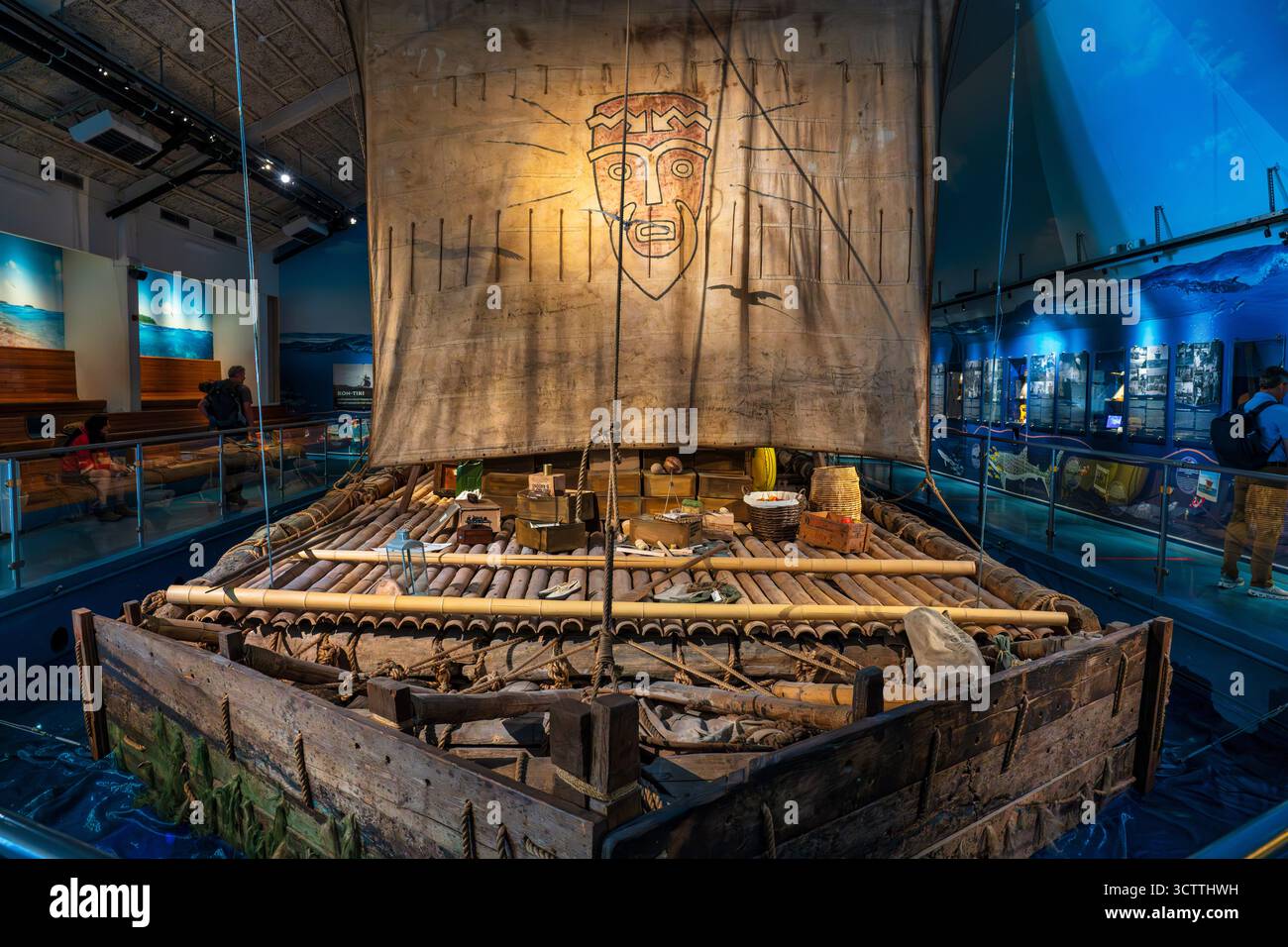 Thor Heyerdahls Balsa-Holzfloß Kon-Tiki im Kon-Tiki Museum auf der Halbinsel Bygdøy im Inneren Oslofjord, Oslo, Norwegen, Nordeuropa Stockfoto Thor Heyerdahls Balsa-Holzfloß Kon-Tiki im Kon-Tiki Museum auf der Halbinsel Bygdøy im Inneren Oslofjord, Oslo, Norwegen, Nordeuropa Stockfoto
