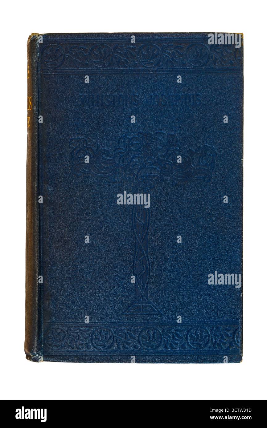 Werke von Whistons Josephus-Gesamtbuch isoliert auf weißem Hintergrund - die Werke von Flavius Josephus Stockfoto