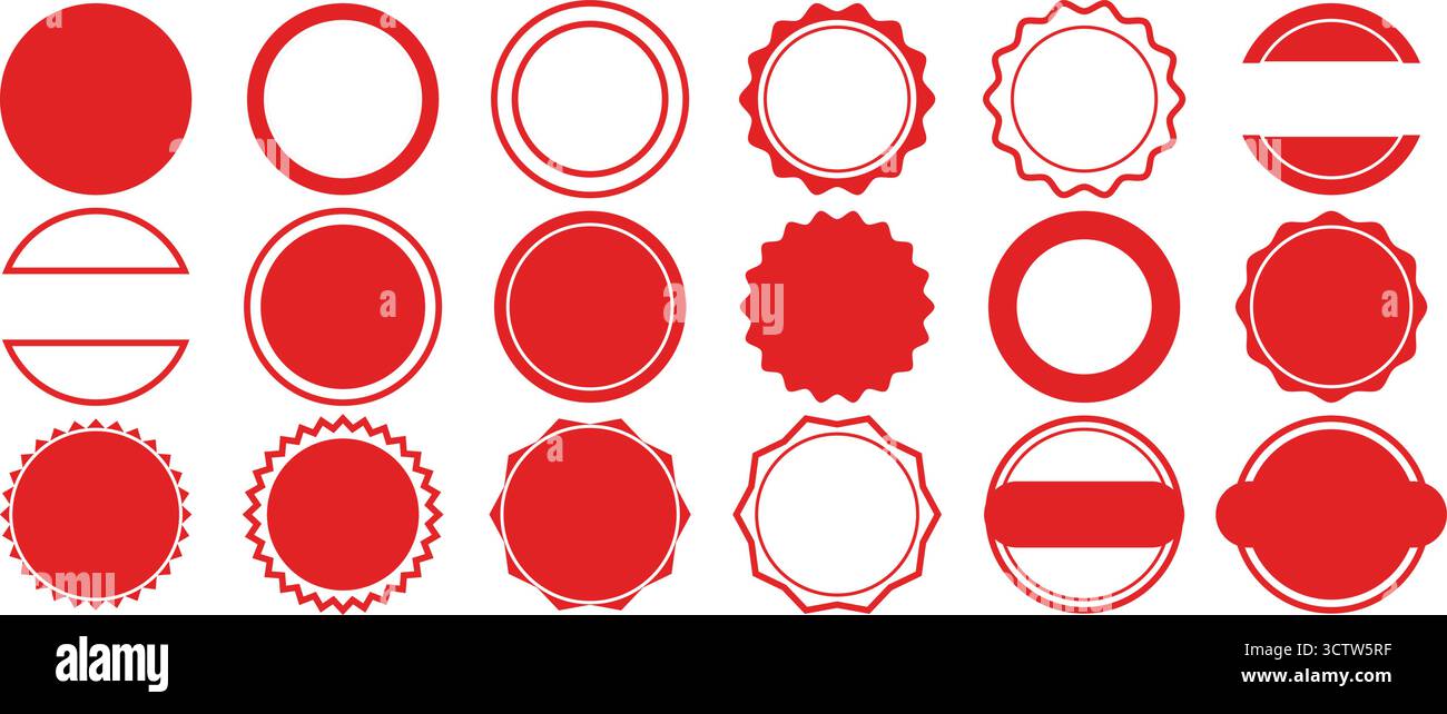 Leere Badge-Vorlagen für Etiketten, Stempel und Produktsiegel Stock Vektor