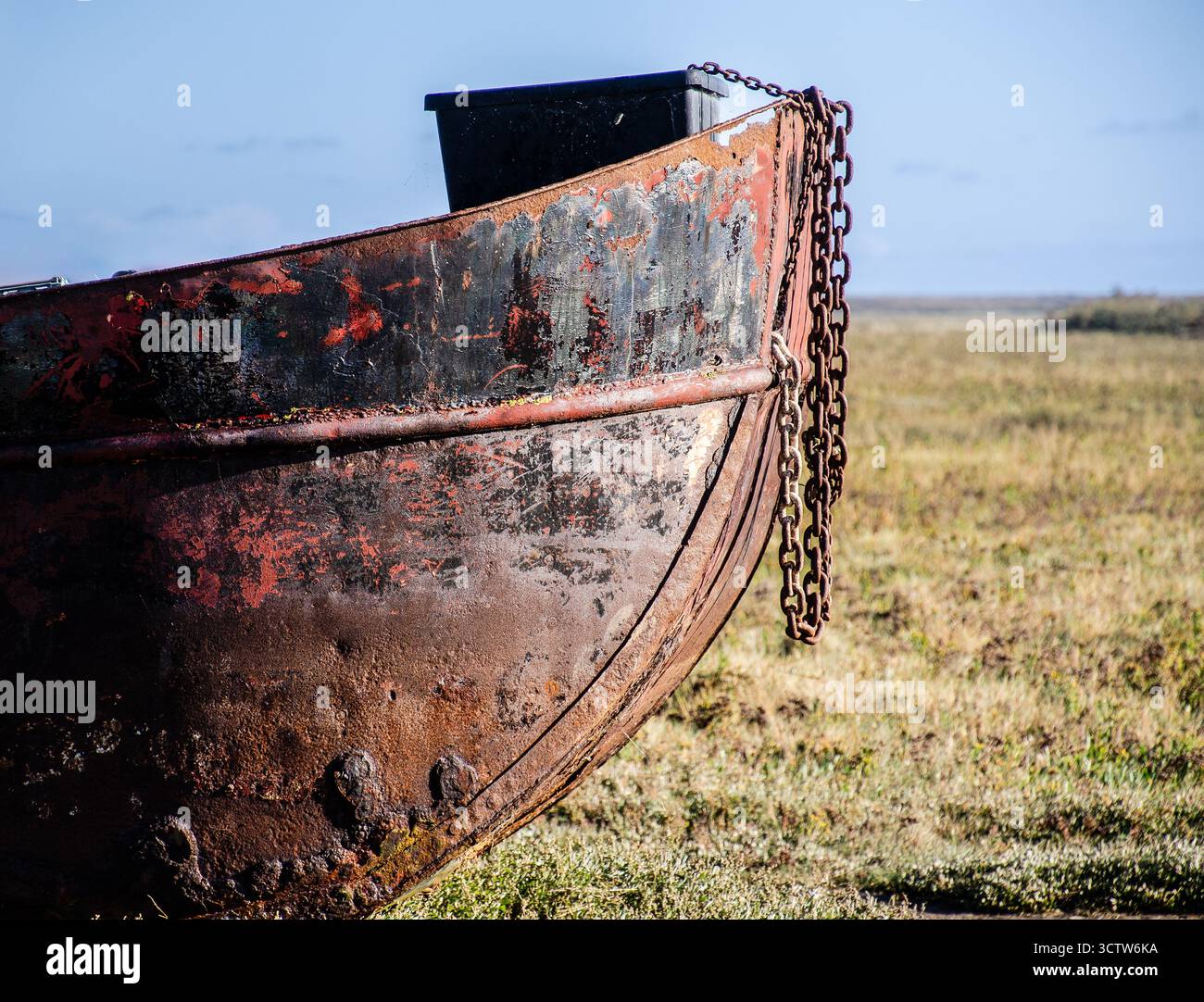 Nahaufnahme des rostigen Bootes Stockfoto