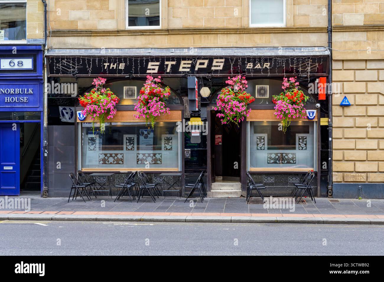 The Steps Bar, Glassford Street, Merchant City, Glasgow, Schottland, UK Stockfoto