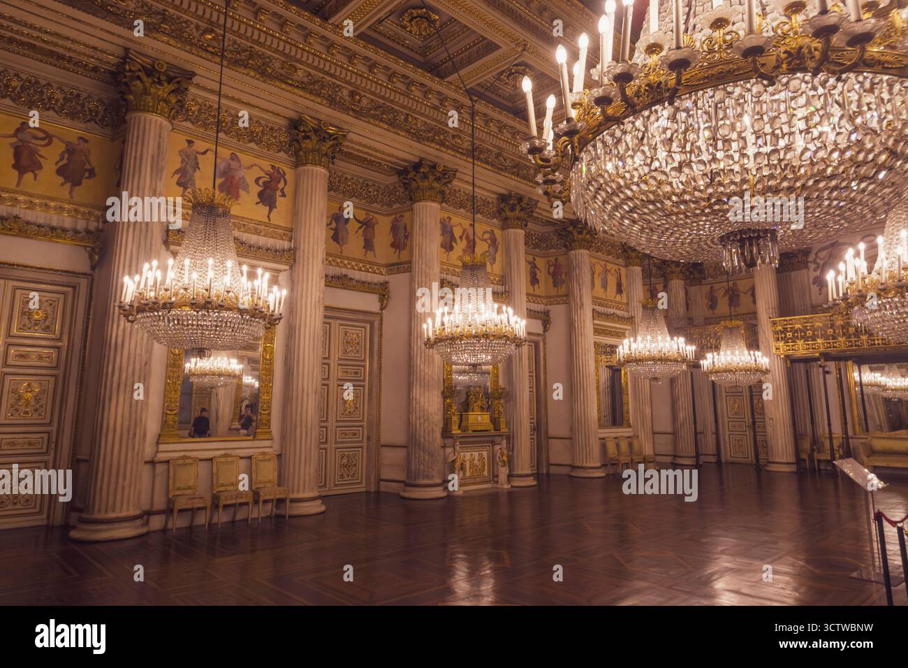 Der Ballsaal im Königlichen Palast von Savoyen Stockfoto