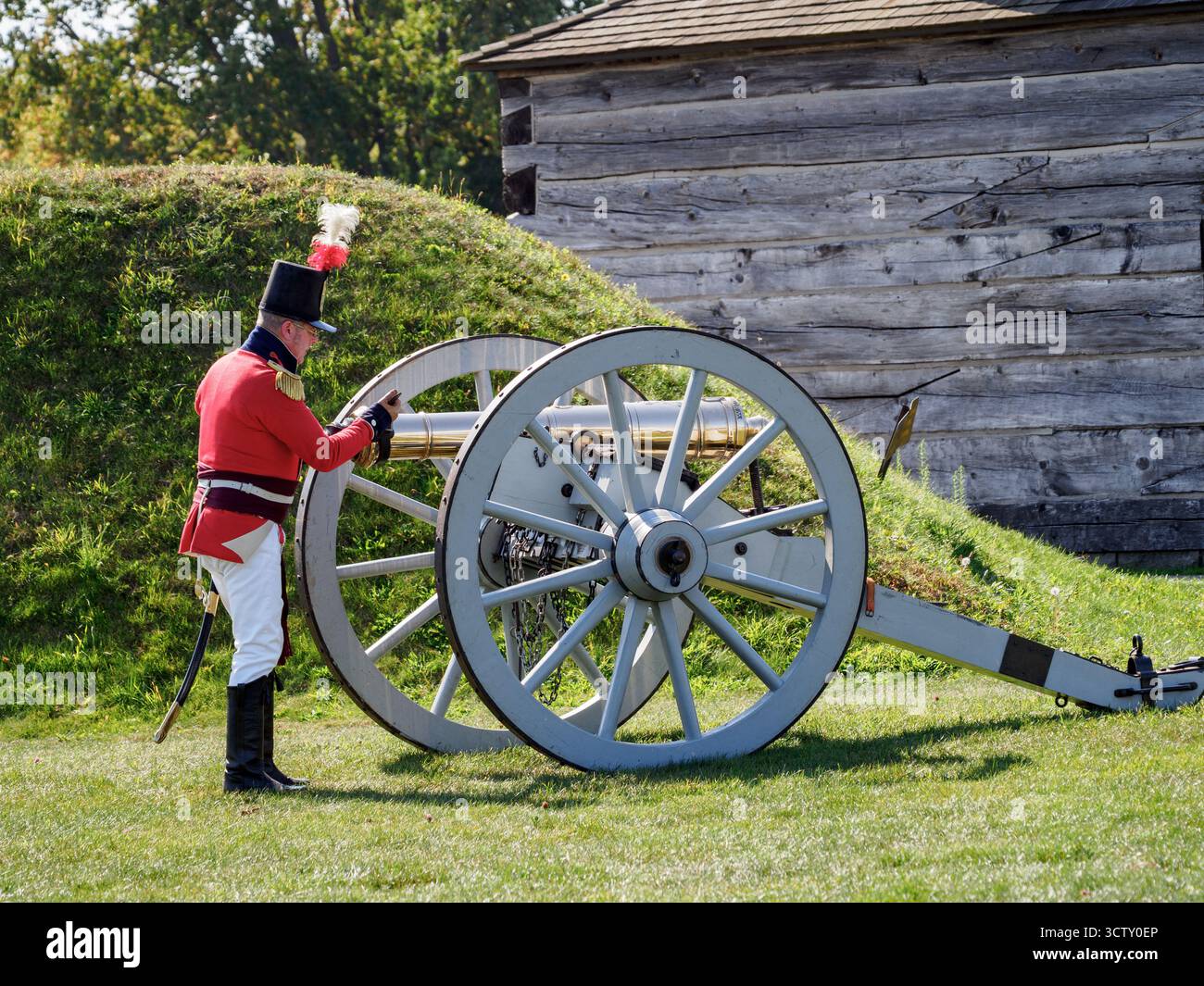 Der Kanon erschossen, Fort George, Niagara-on-the-Lake, Ontario, Kanada Stockfoto