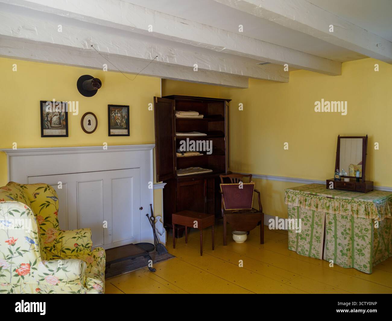 Fort George, Schlafzimmer Im Offiziersviertel. Fort George, Niagara-on-the-Lake, Ontario, Kanada Stockfoto