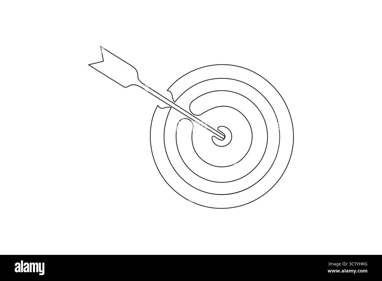 Ziel mit Pfeilsymbol durchgehende einzeilige Zeichnung minimalistischer Konturvektorillustration Stock Vektor Ziel mit Pfeilsymbol durchgehende einzeilige Zeichnung minimalistischer Konturvektorillustration Stock Vektor