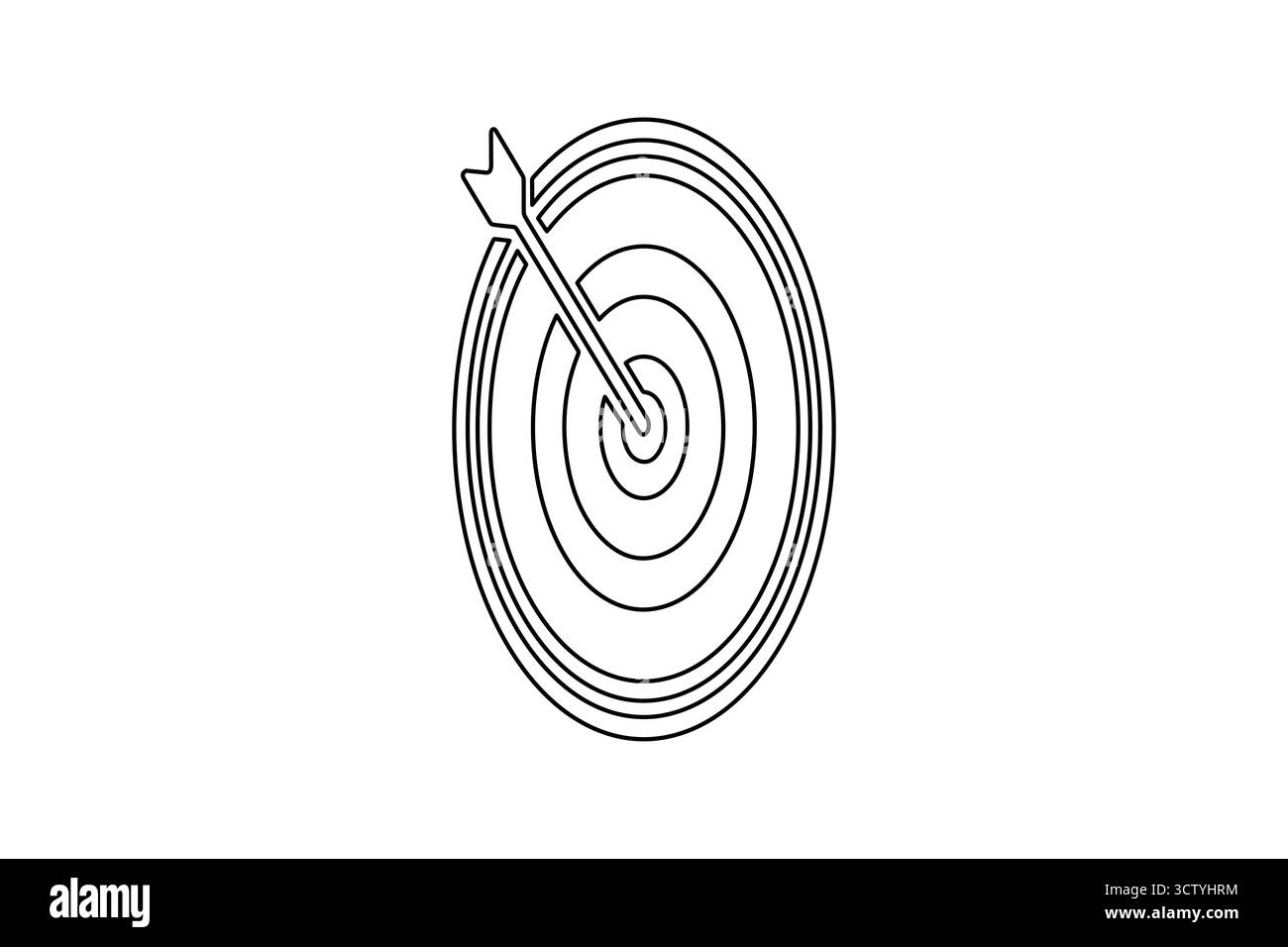 Ziel mit Pfeilsymbol durchgehende einzeilige Zeichnung minimalistischer Konturvektorillustration Stock Vektor Ziel mit Pfeilsymbol durchgehende einzeilige Zeichnung minimalistischer Konturvektorillustration Stock Vektor