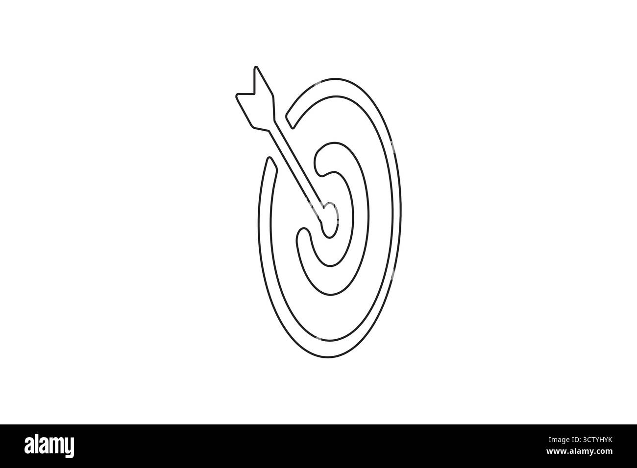 Ziel mit Pfeilsymbol durchgehende einzeilige Zeichnung minimalistischer Konturvektorillustration Stock Vektor Ziel mit Pfeilsymbol durchgehende einzeilige Zeichnung minimalistischer Konturvektorillustration Stock Vektor