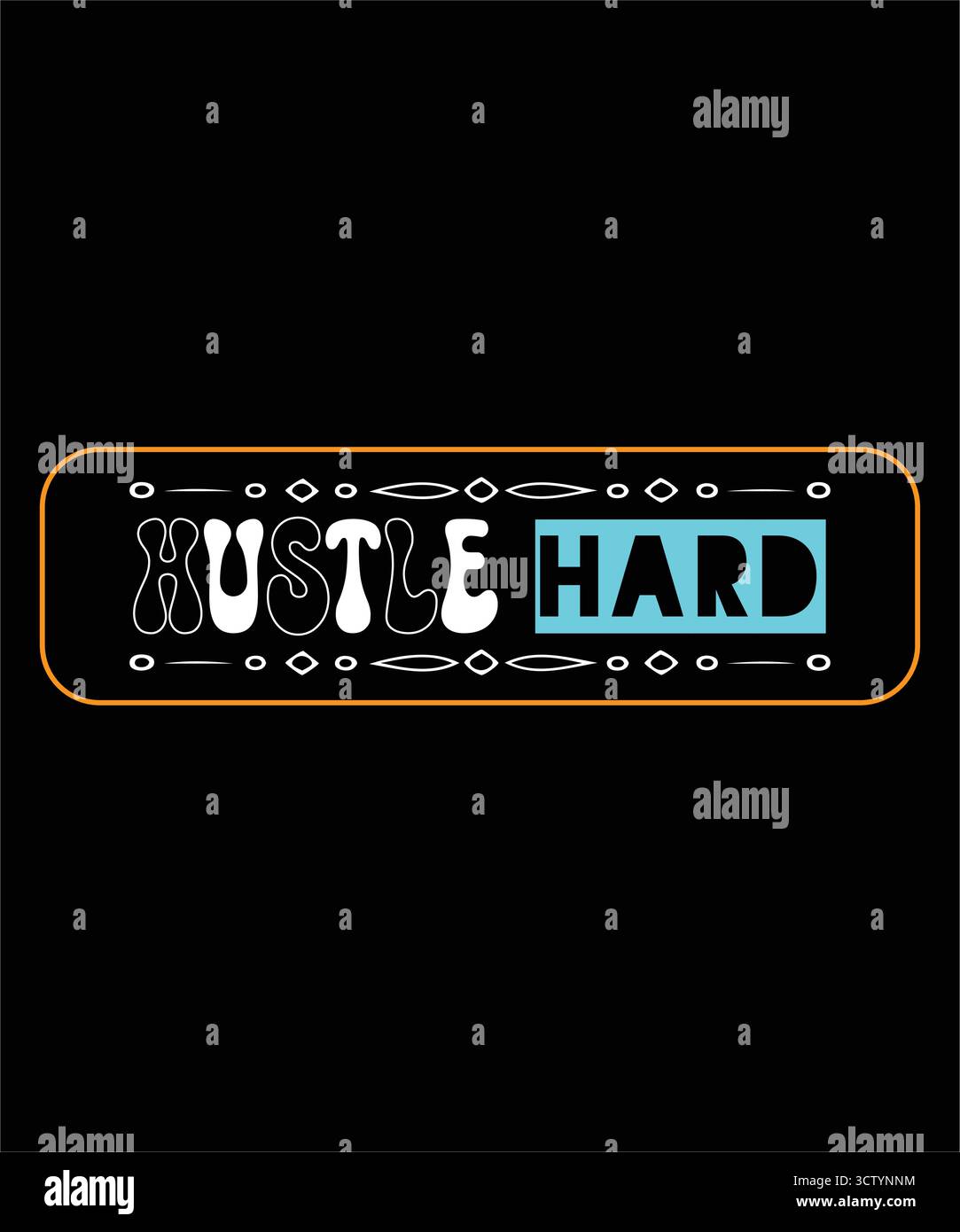Hustle Hard Motivational Skateboard Deck Vektor T-Shirt Design Stock Vektor