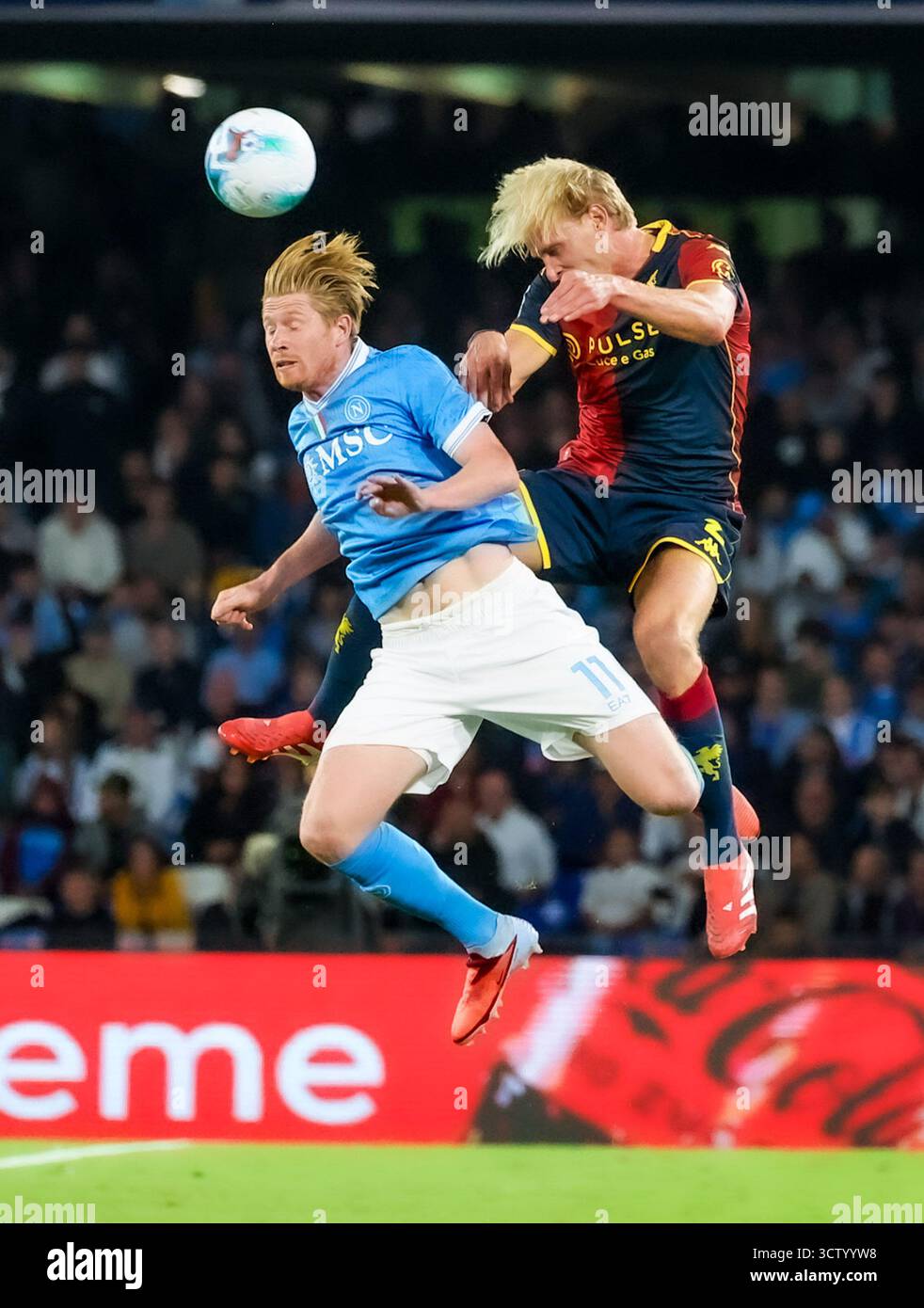 Neapel, Kampanien, ITALIEN. Oktober 2025. Kevi de Bruyne vom SSC Napoli während des Fußballspiels der italienischen Serie A 2025/26 zwischen dem SSC Napoli und Genua am 5. Oktober 2025 im Diego Armando Maradona Stadium in Neapel. (Kreditbild: © Fabio Sasso/ZUMA Press Wire) NUR REDAKTIONELLE VERWENDUNG! Nicht für kommerzielle ZWECKE! Stockfoto