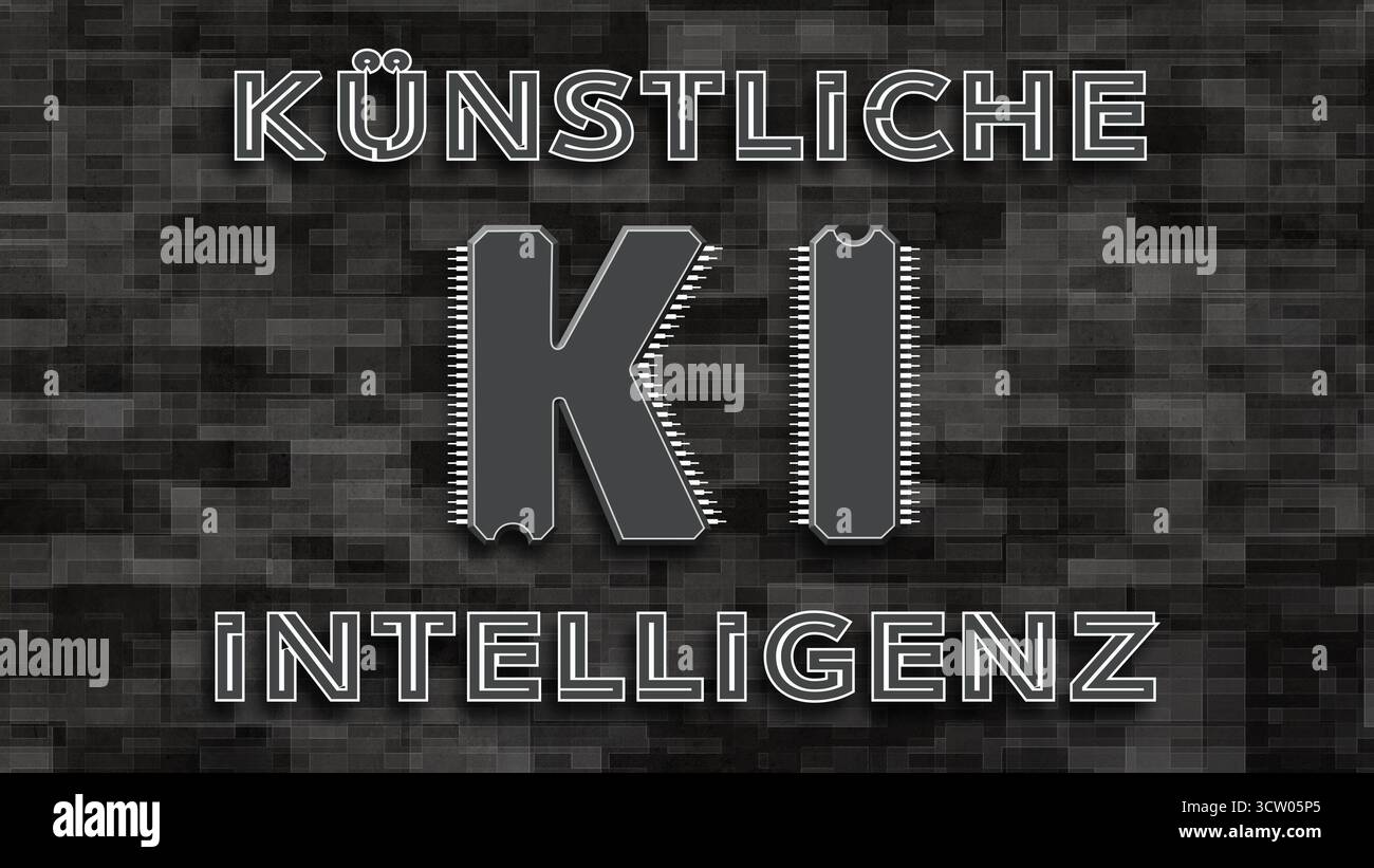 KI  Knstliche Intelligenz. Die Buchstaben K und I in Form von Mikrochips, Abkrzung  KI Stockfotografie - Alamy