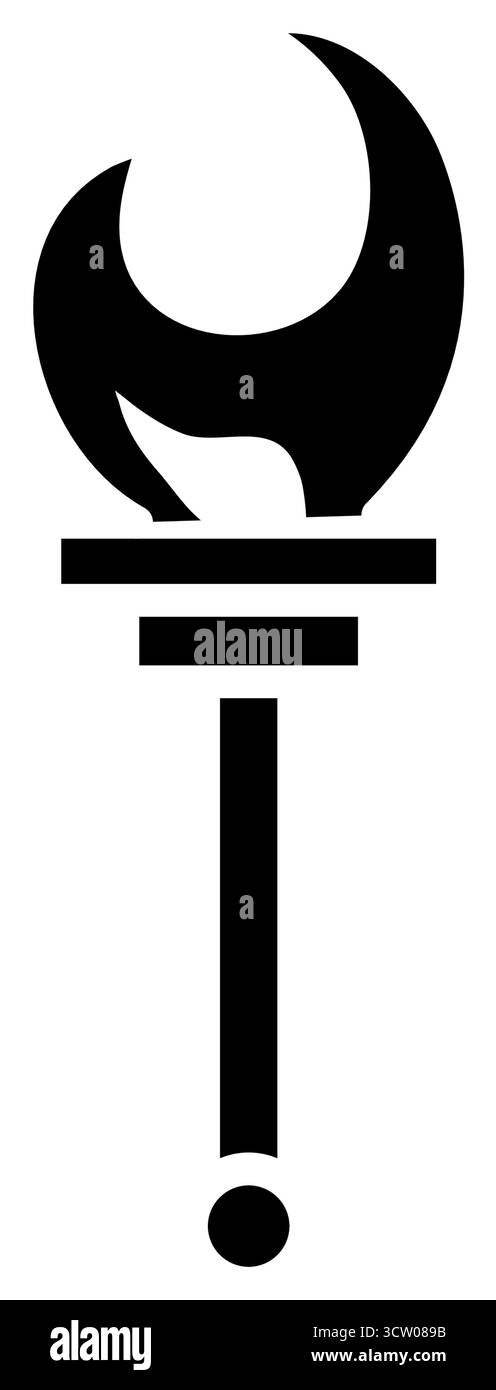 Brennende olympische Flammenfackel Linie Vektor-Symbol Stock Vektor