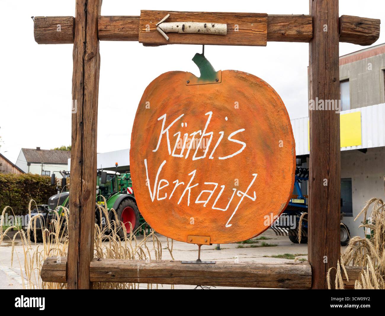 Hinweisschild, Kürbis Verkauf // Schild, Kürbis Verkauf - 20251005 PD24450 Credit: APA-PictureDesk/Alamy Live News Stockfoto