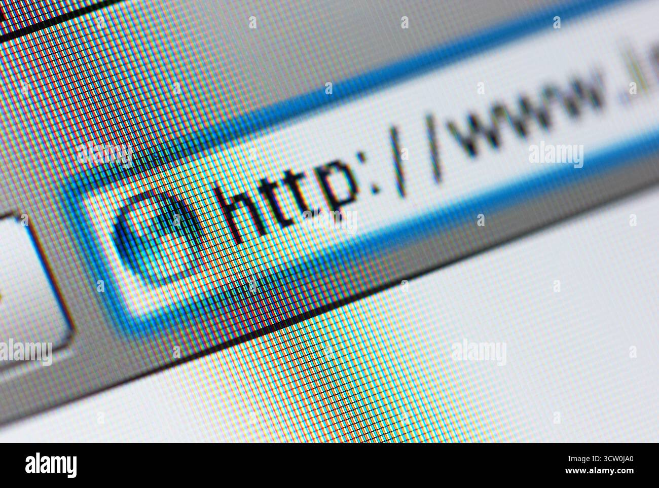 Internet Adresse, Bildschirm. Close Up. Stockfoto