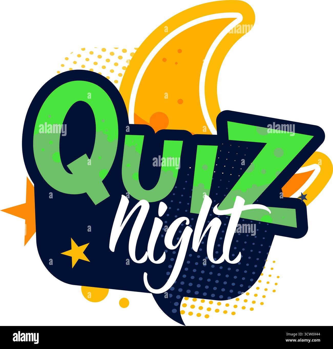 Design Des Banners Für Die Quiz-Nacht Stock Vektor
