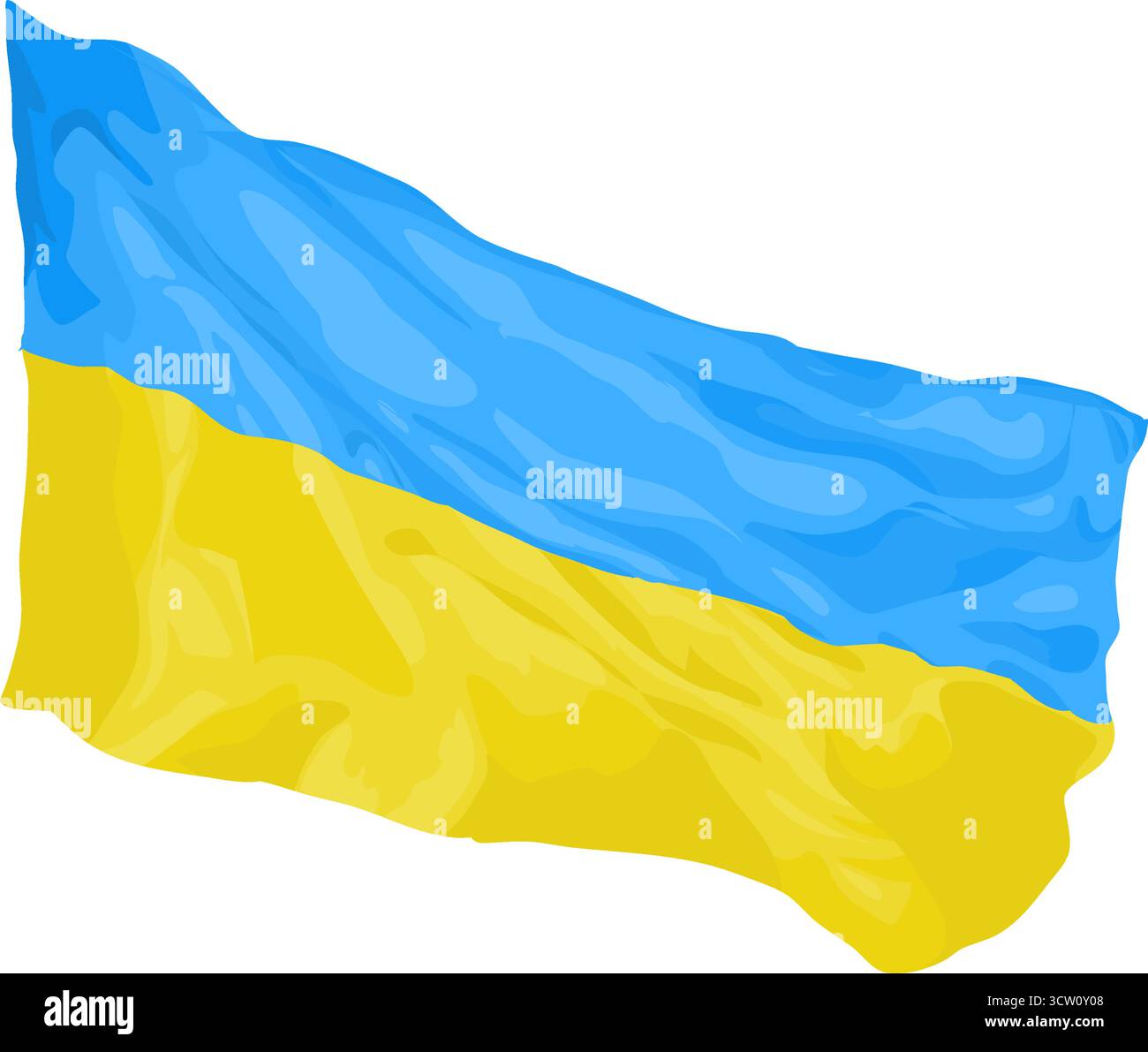 Wehende Ukraine Flagge Realistischer Vektor Stock Vektor