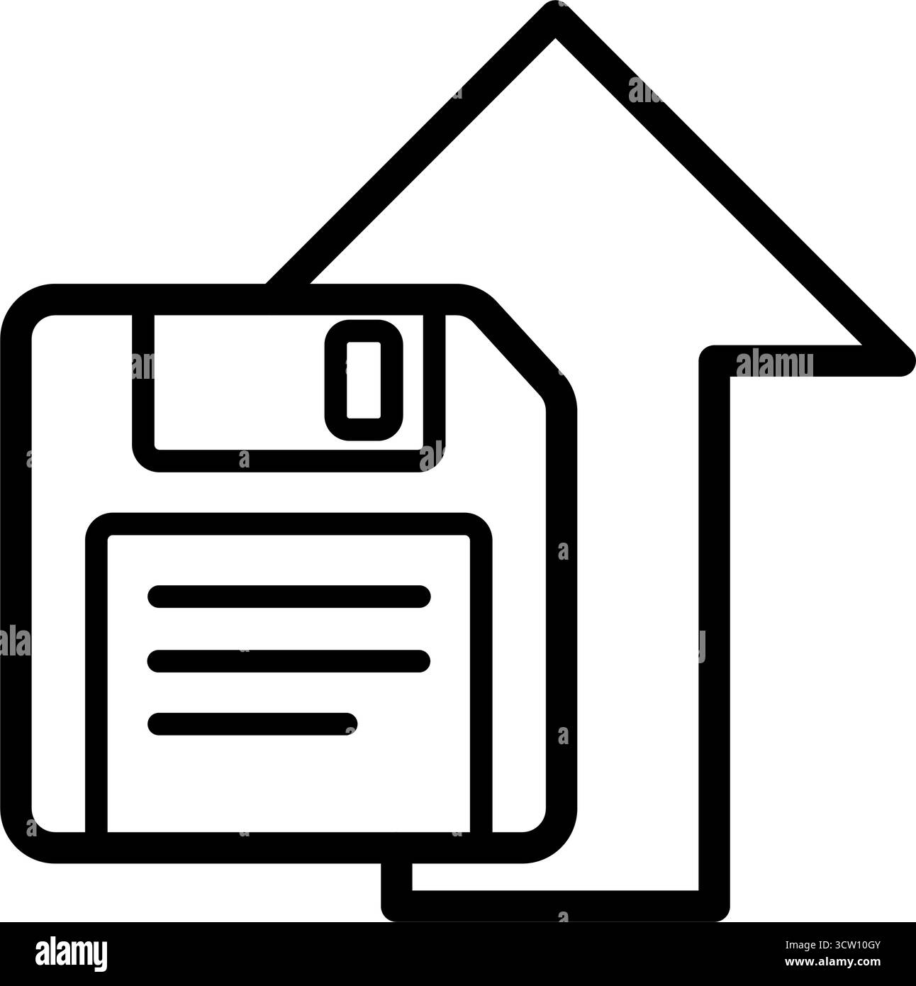 Symbol „auf Diskette speichern“: „Modellstruktur hochladen“ Stock Vektor