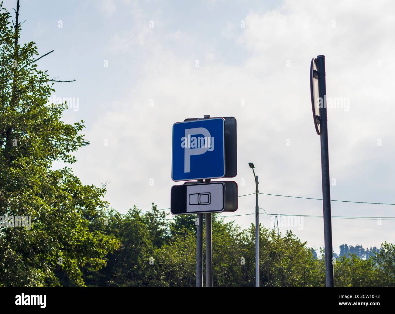 Nahaufnahme des Parkschilds Stockfoto