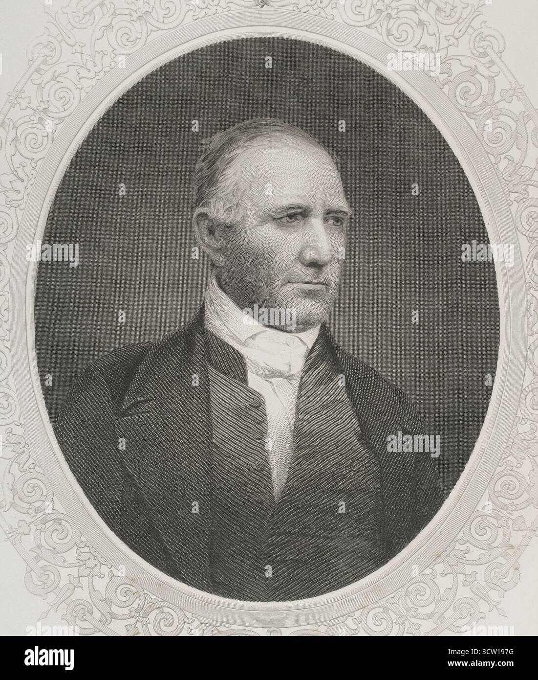 Sam Houston (Samuel Houston) (1793-1863). US-amerikanischer General und Staatsmann, der eine bedeutende Rolle in der Texas Revolution (1835–1836) spielte. Er war der erste und dritte Präsident der Republik Texas (1836–1838, 1841–1844) und einer der ersten beiden Personen, die Texas im Senat der Vereinigten Staaten repräsentierten. Hochformat. Kupferstich von W.J. Edwards (Fl. 1840-1863) aus einer Daguerreotypie. Geschichte der Vereinigten Staaten von Amerika, von J. A. Spencer. Band II. Ausgabe in Barcelona, 1873. Stockfoto
