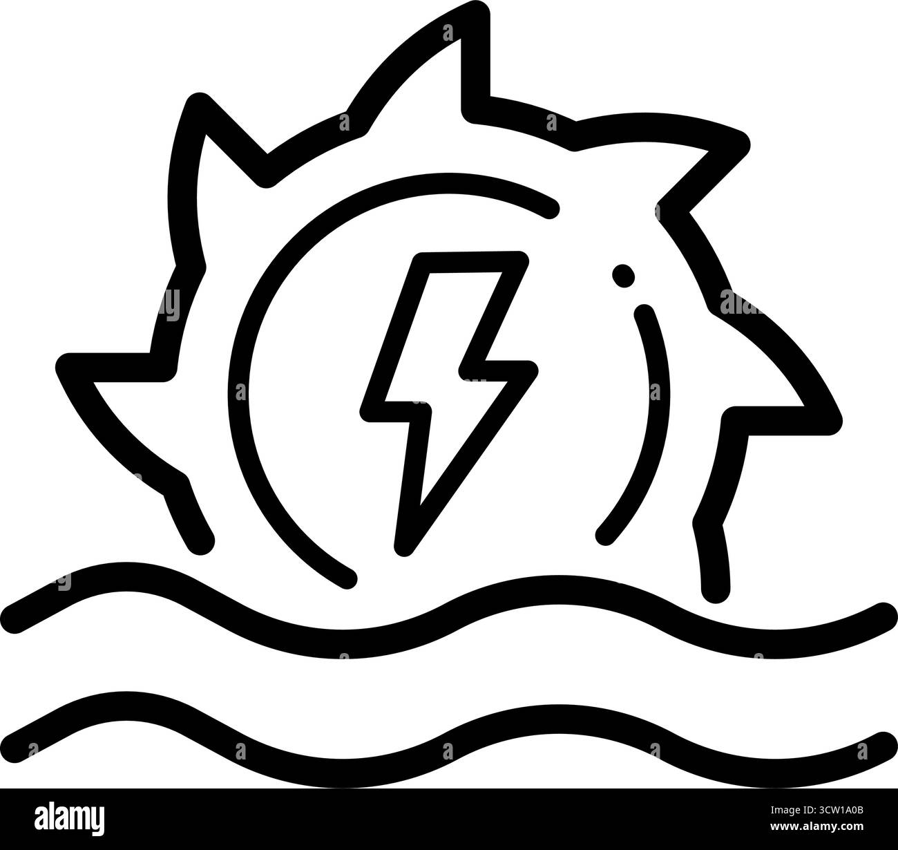 Hydro Power Turbine Line Symbol Vektor Stock Vektor