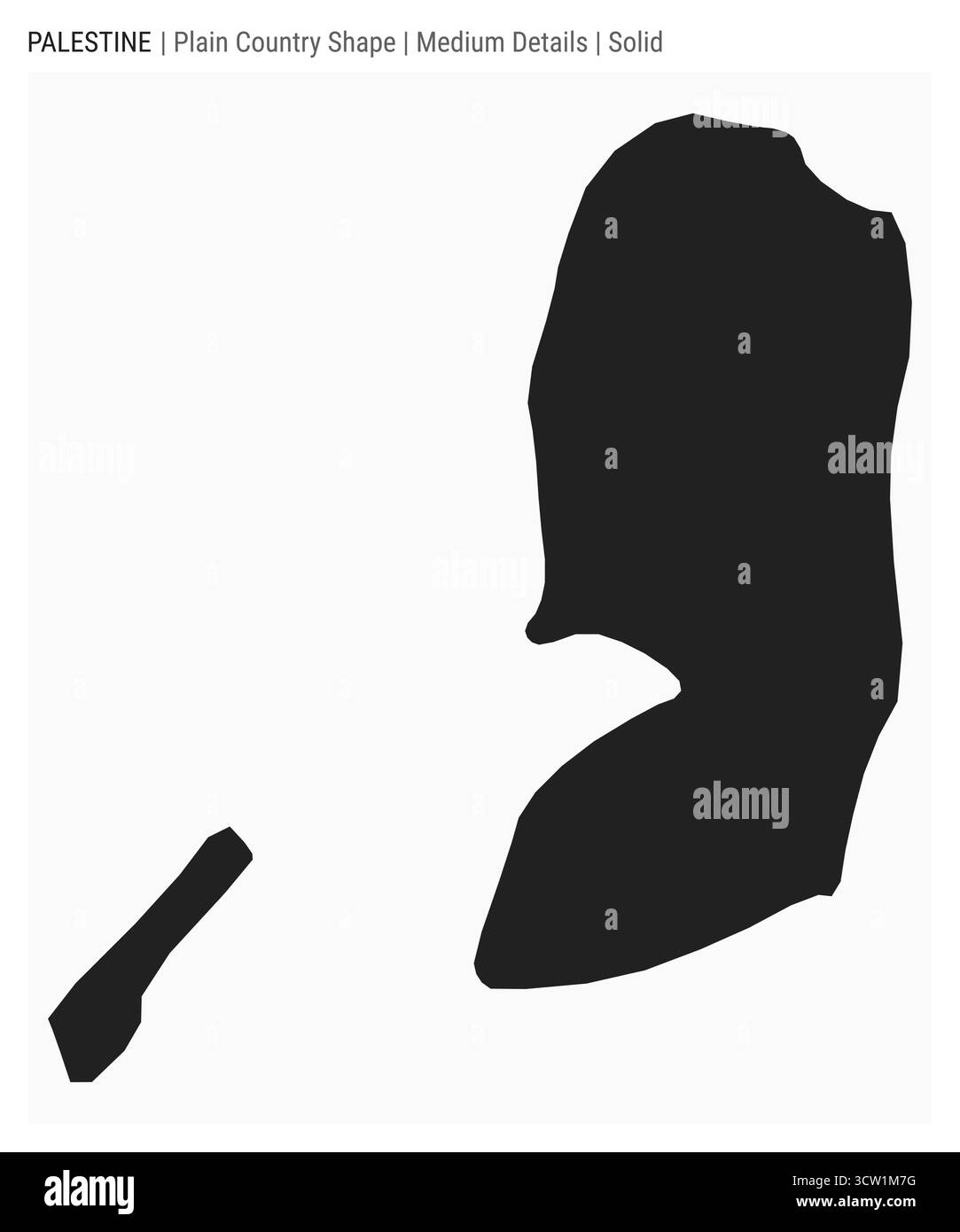Palästinensische Landkarte. Mittlere Details. Solide Ausführung. Gestalt Palästinas. Vektorabbildung. Stock Vektor