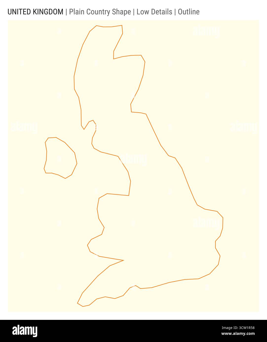 Einfache Länderkarte für Großbritannien. Geringe Details. Umrissstil. Form des Vereinigten Königreichs. Vektorabbildung. Stock Vektor