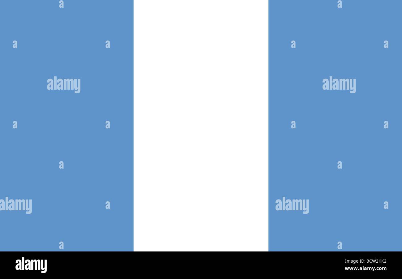 Flagge von Guatemala. Zivile Flagge von Guatemala rechteckiger Hintergrund. Guatemala Flaggenbanner, Aufkleber, Knopf, Symbol für Abzeichen. Stock Vektor