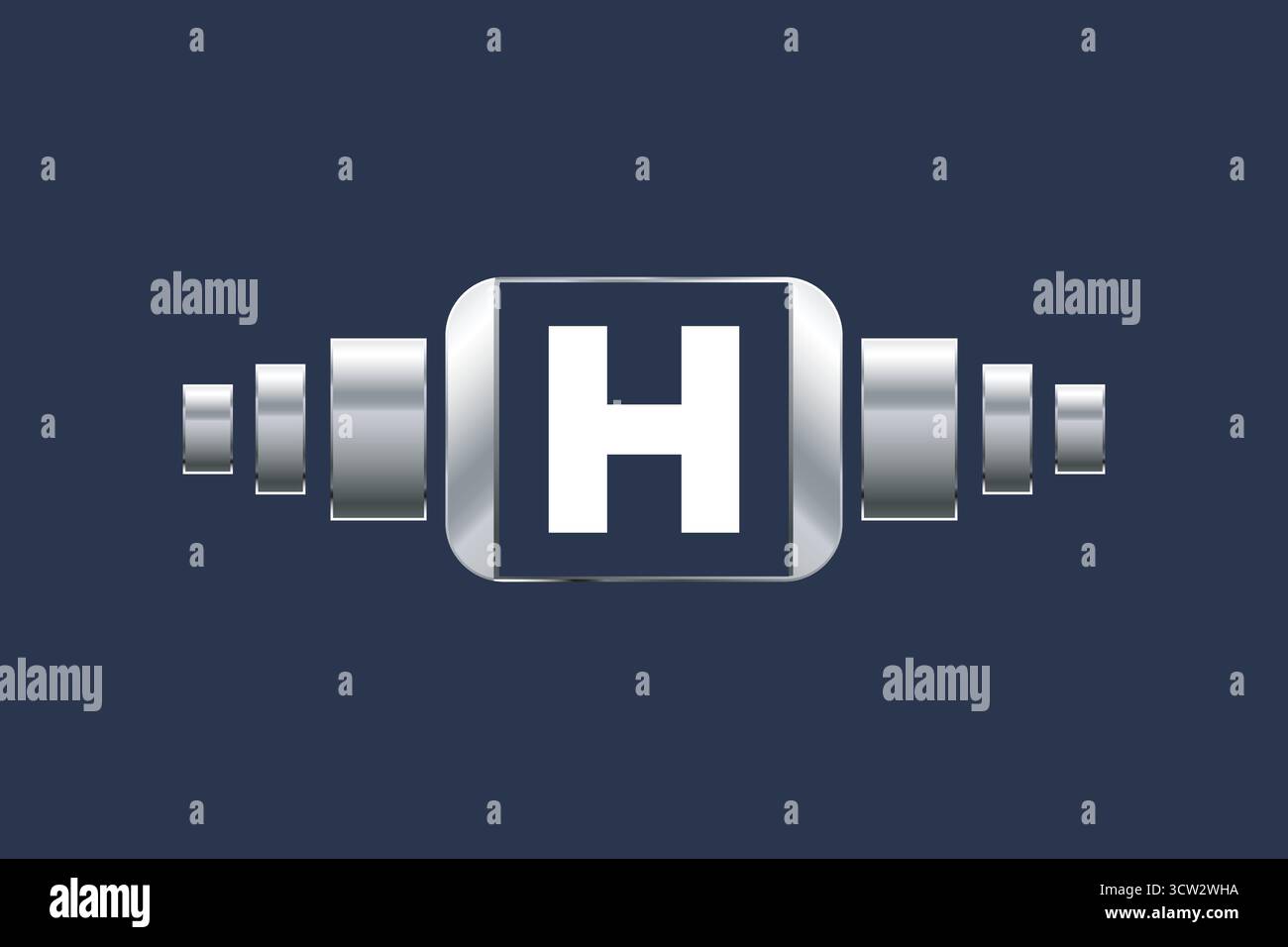 Technologie Gradianfarbenes Logo mit Buchstabe h Stock Vektor