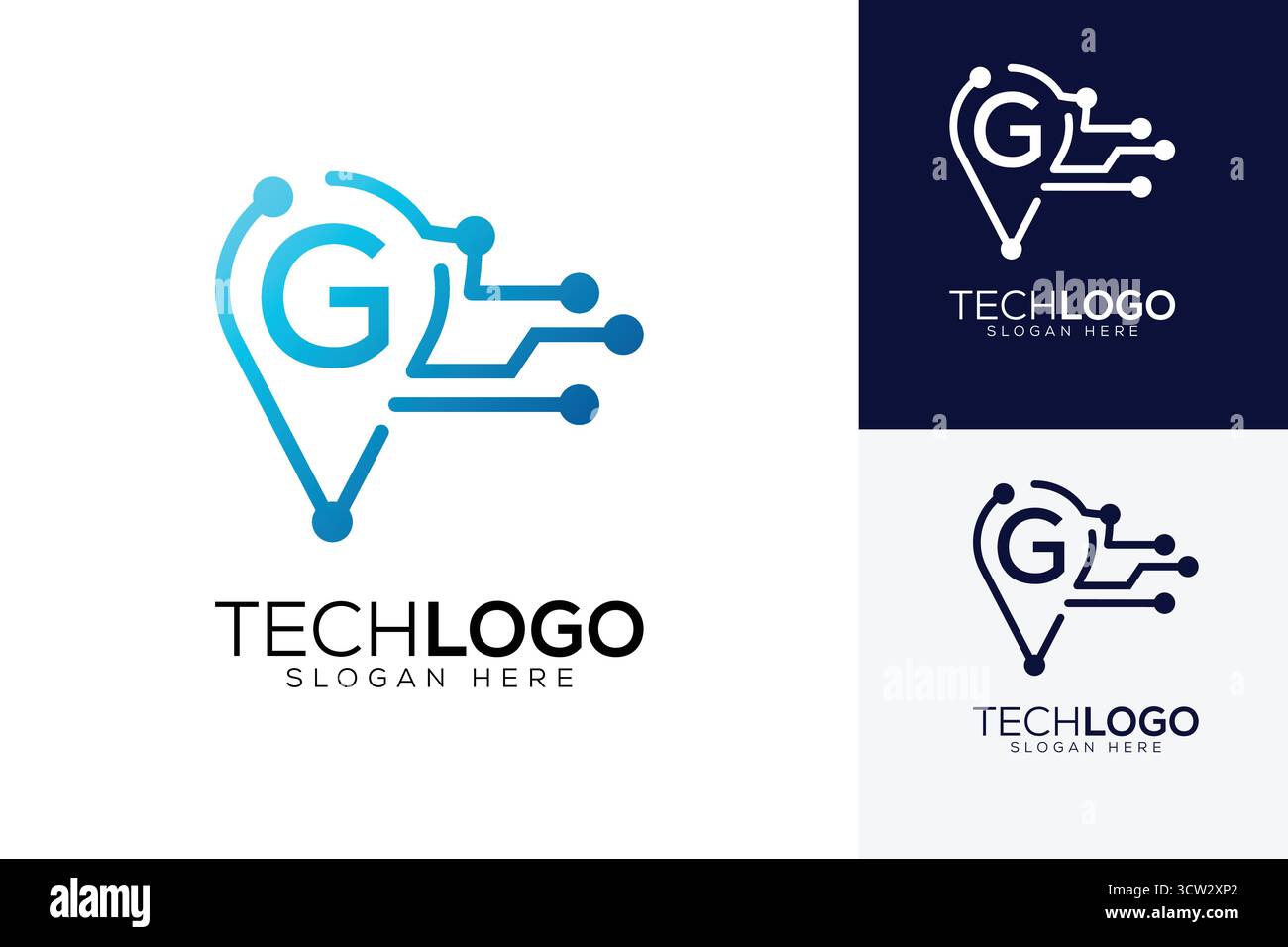 Vektortechnologie Buchstabe g Logo Stock Vektor