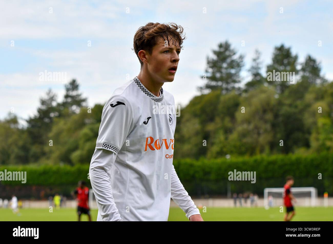 Landore, Swansea, Wales. 27. September 2025. Osian Bartlett von Swansea City während des Freundschaftsspiels unter 16 Jahren zwischen Swansea City und AFC Bournemouth im JOMA High Performance Centre in Landore, Swansea, Wales, Großbritannien am 27. September 2025. Quelle: Duncan Thomas/Majestic Media. Stockfoto