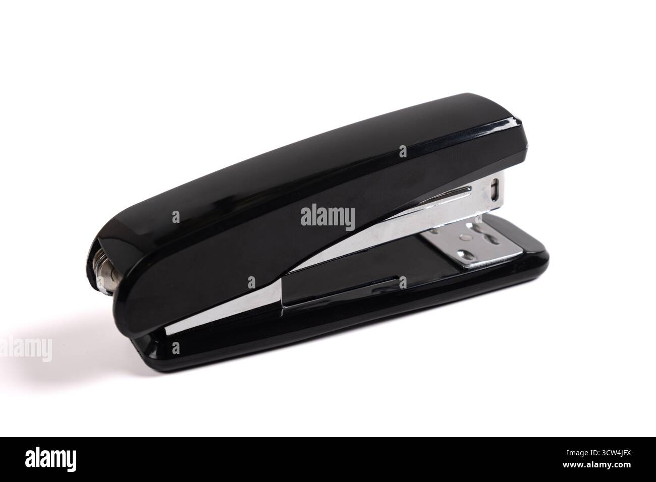 Schwarzer Hefter isoliert auf weißem Hintergrund. Büroklammer Stockfoto