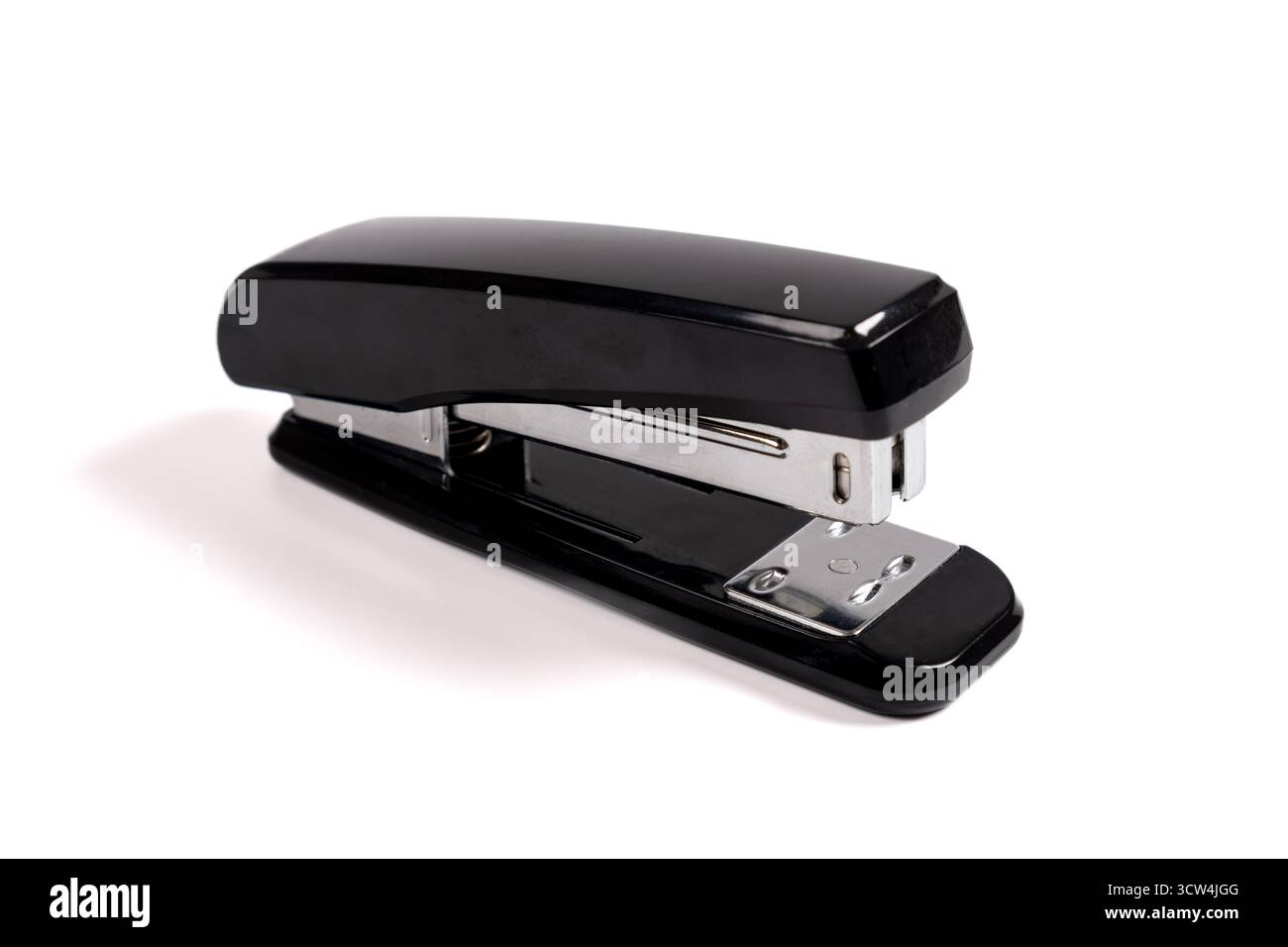 Schwarzer Hefter isoliert auf weißem Hintergrund. Büroklammer Stockfoto