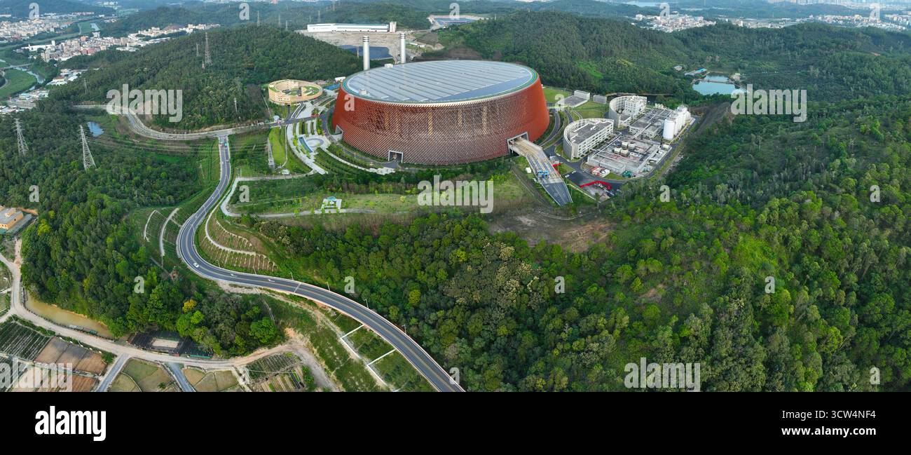 Shenzhen Longgang Pingdi Tiefenenergie Umweltschutz Longgang Energy Ecological Park Luftfotografie Stockfoto