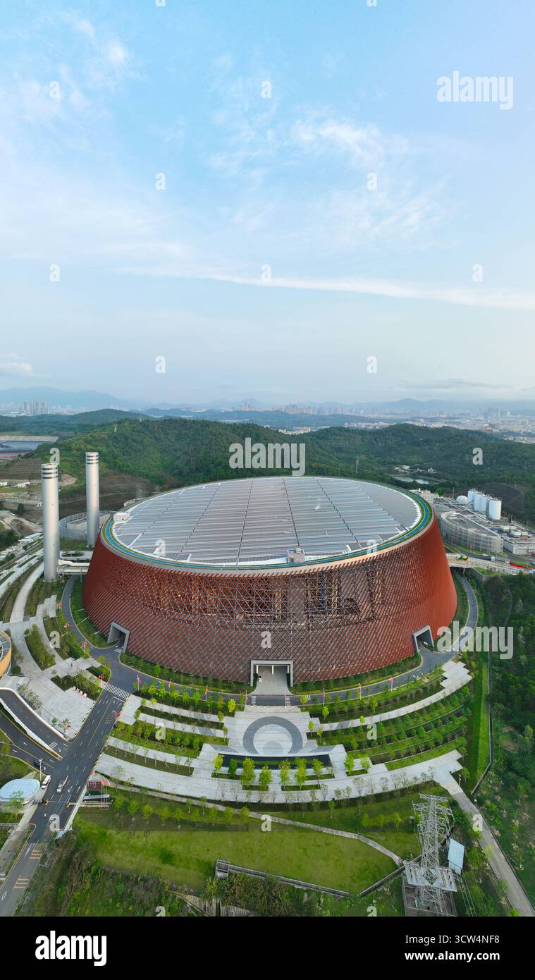 Shenzhen Longgang Pingdi Tiefenenergie Umweltschutz Longgang Energy Ecological Park Luftfotografie Stockfoto