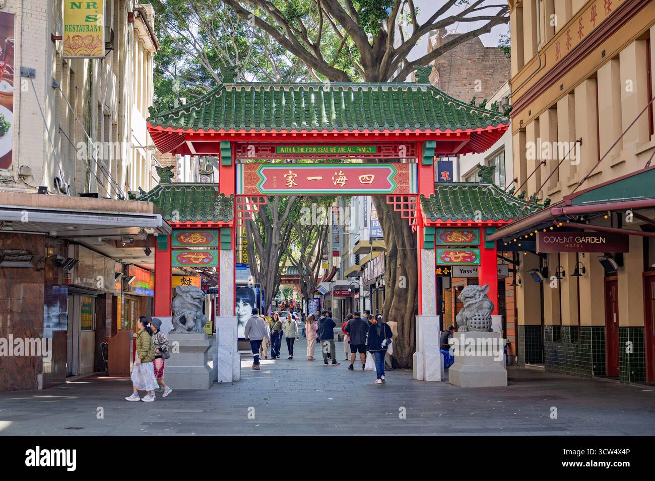 Sydney chinatown, September 2025, chinesisches Kultur- und Restaurantviertel beliebt bei Shopping und Tourismus Stockfoto