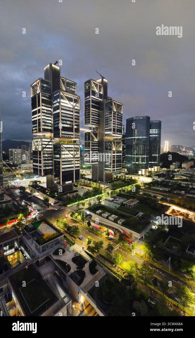 Luftaufnahmen von Vanke Cloud City, Sky City, Nanshan DJI Hauptquartier, Shenzhen, Provinz Guangdong Stockfoto