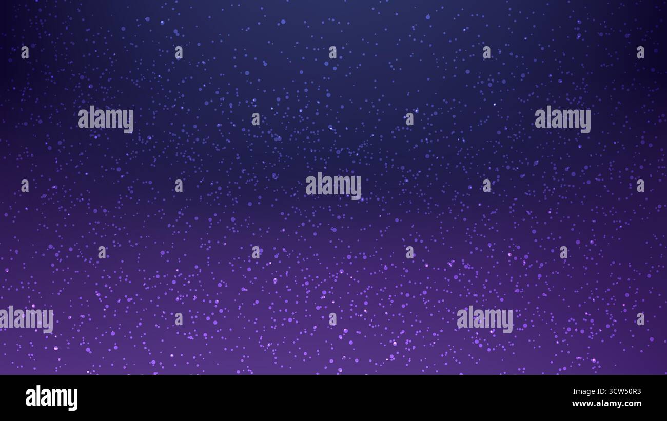 Abstrakter tiefer Raumverlauf mit dunklem Indigo, das zu leuchtendem Violett verblendet, gefüllt mit leuchtenden Sternen und kosmischem Staub, ideal für kreative Hintergründe, Stock Vektor
