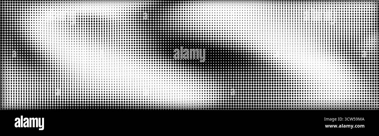Schwarz-weißer Halbton-Verlaufshintergrund. Vektor-Illustration der grundigen rauschenden Textur, gepunktete Pixel Hintergrund mit Wellen, Korneffekt für Banner, Poster, Flyer Design, altes Bildschirmrauschen Stock Vektor Schwarz-weißer Halbton-Verlaufshintergrund. Vektor-Illustration der grundigen rauschenden Textur, gepunktete Pixel Hintergrund mit Wellen, Korneffekt für Banner, Poster, Flyer Design, altes Bildschirmrauschen Stock Vektor
