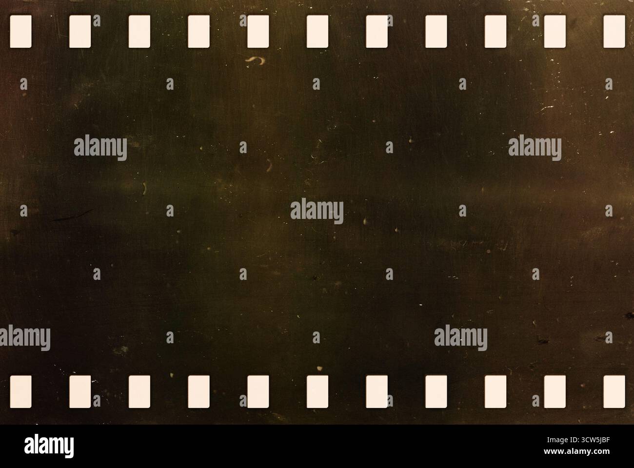 Analoge alte Filmüberlagerung, Schleifstreifen-Rahmenhintergrund, Staubkornstruktur, leichter Leckeffekt Stockfoto