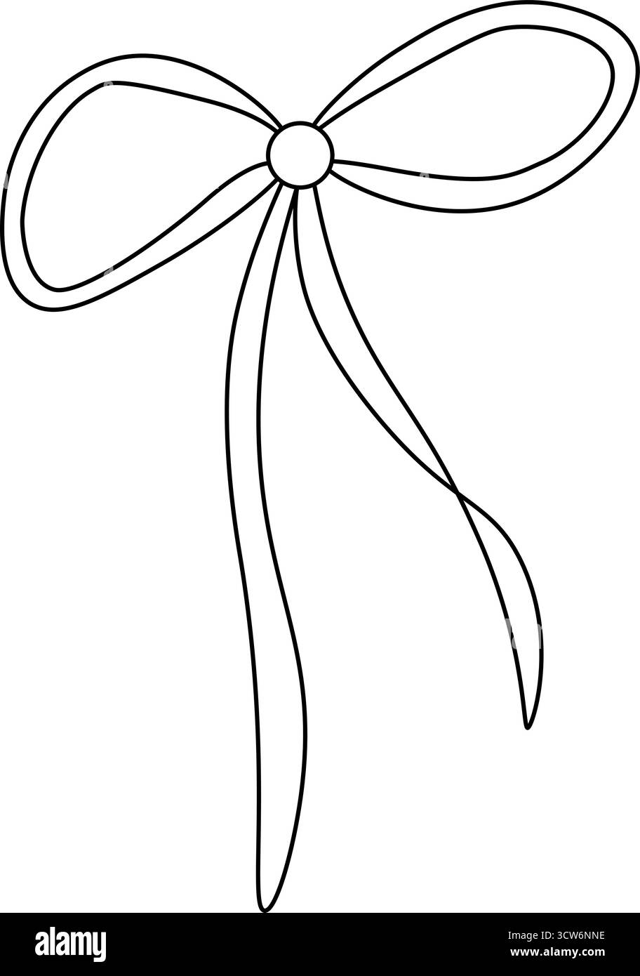 Schleife und Band isoliert. Vektorgrafik-Strichdarstellung. Für Weihnachtsgeschenke, Valentinstag, Geburtstag, Valentinstag für Kosmetikverpackung, s Stock Vektor